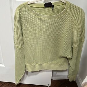 Urban outfitters cropped waffle sweater
